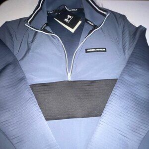 Under Armour Mens Cold Gear Navy Blue 1/2 Zip Pullover Size "Medium"